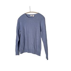 Kim Rogers Crew Neck Ribbed Light Blue Sweater Sz XL
